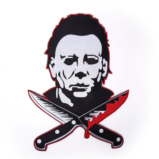 MICHAEL MYERS Crossed Knives Iron On backpatch
