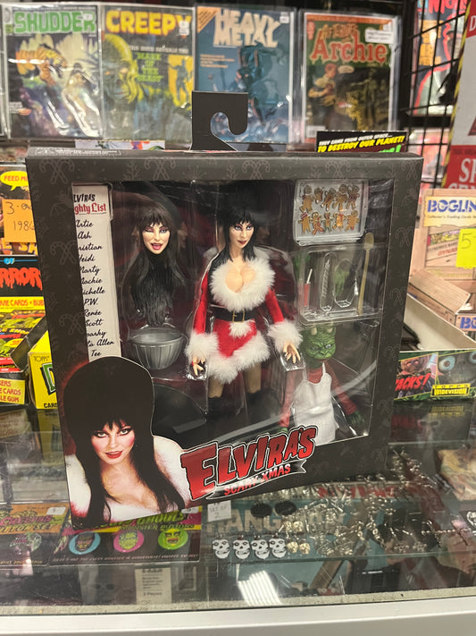 NECA ELVIRA Very Scary Xmas Clothed 8 Inch Scale Action Figure