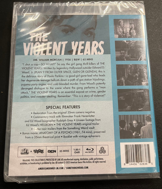 Ed Woods THE VIOLENT YEARS (1956) BLU-RAY NEW