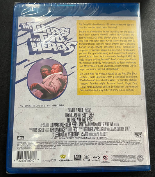 THE THING WITH TWO HEADS (1972) BLU-RAY NEW