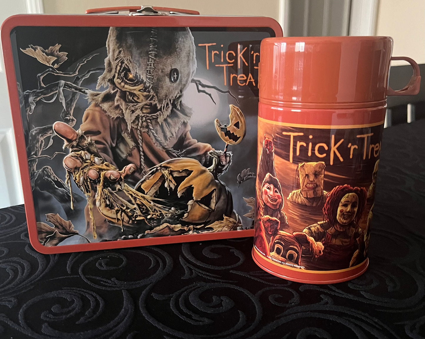TRICK R TREAT Tin Lunchpail / Tote With Thermos