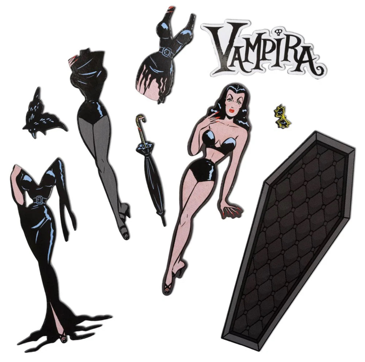 VAMPIRA Coffin Dress Up magnet Set