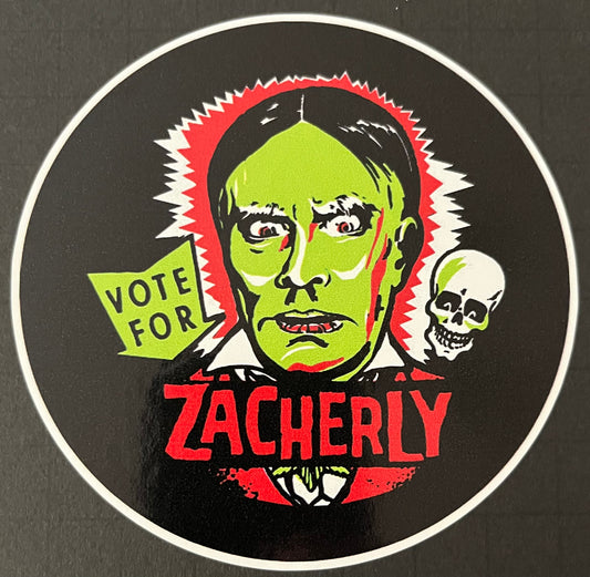 VOTE FOR ZACHERLY 4” Vinyl Decal