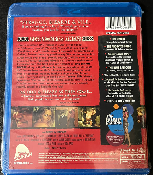 THE SINFUL DWARF (1974) BLU RAY NEW