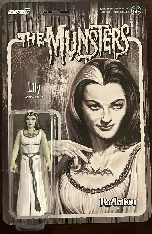 Super7 ReAction The Munsters LILY 3.75” Grayscale Figure New