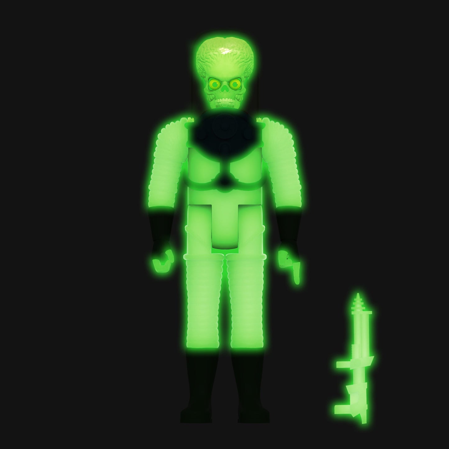 Super7 ReAction Mars Attacks THE INVASION BEGINS 3.75” GITD Figure New