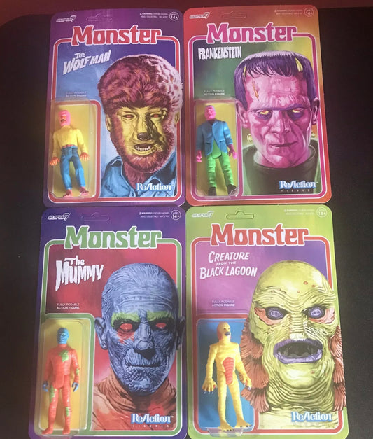 Super7 Universal Monsters Set of 4 3.75" ReAction Figures