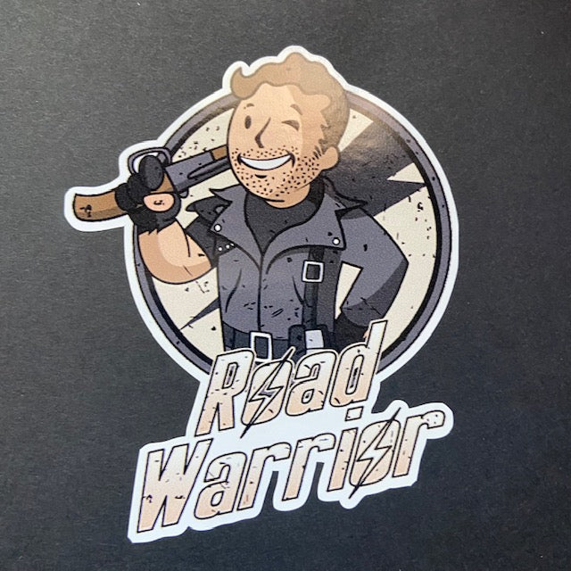 FALLOUT ROAD WARRIOR 4"x 3.5" Die Cut Color Vinyl Decal Water/Weather Resistant