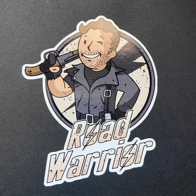 FALLOUT ROAD WARRIOR 4"x 3.5" Die Cut Color Vinyl Decal Water/Weather Resistant