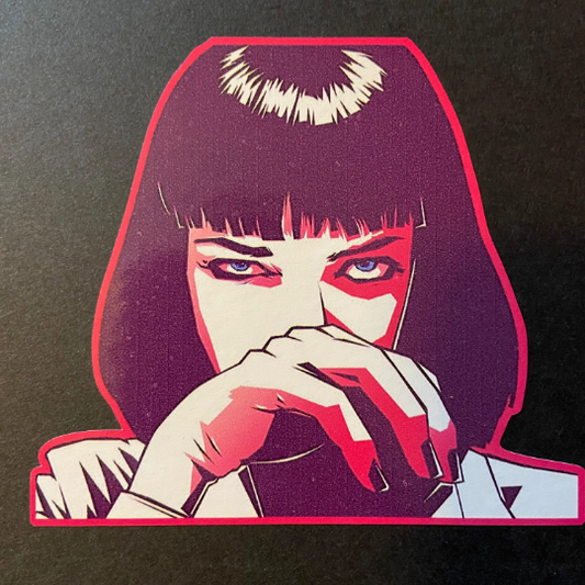 MIA WALLACE Pulp Fiction 4"x3.75" Die Cut Color Vinyl Decal Water/Weather Resistant Active