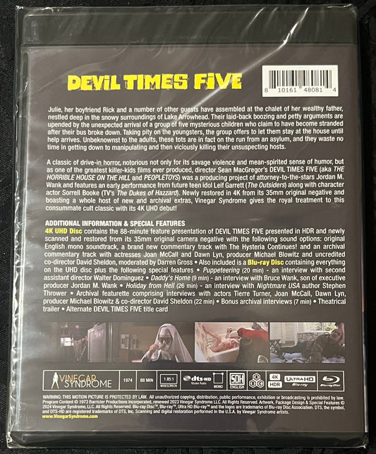 DEVIL TIMES FIVE (1974) 4K UHD / BLU RAY COMBO