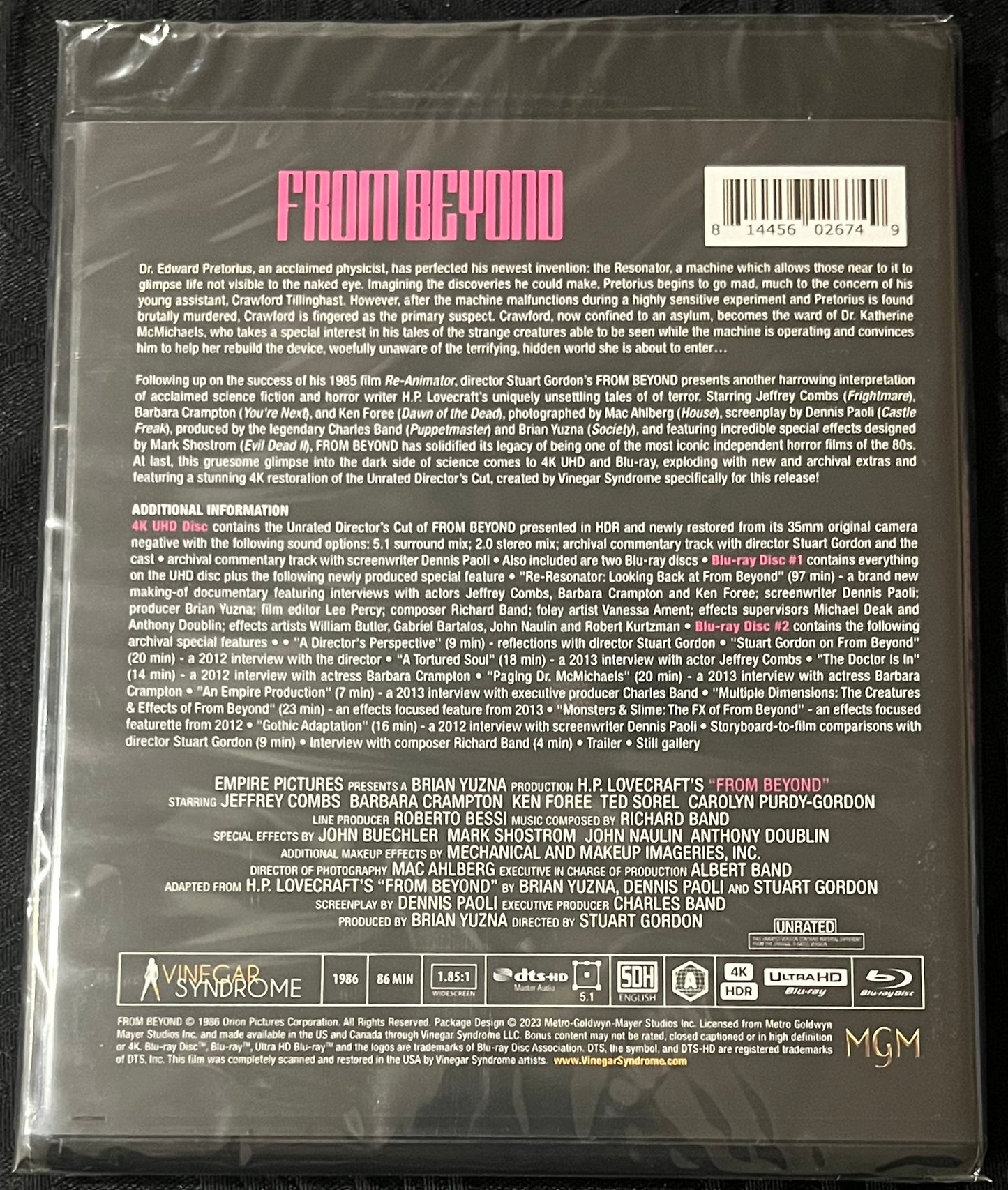 FROM BEYOND (1986) 4K UHD / BLU RAY COMBO