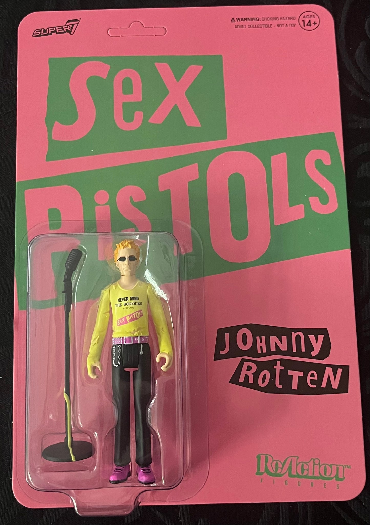 Super7 ReAction Sex Pistols Wave 2 Johnny Rotten Never Mind The Bullocks 3.75” Figure