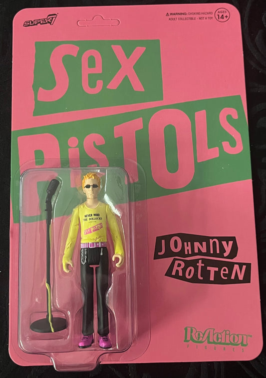 Super7 ReAction Sex Pistols Wave 2 Johnny Rotten Never Mind The Bullocks 3.75” Figure