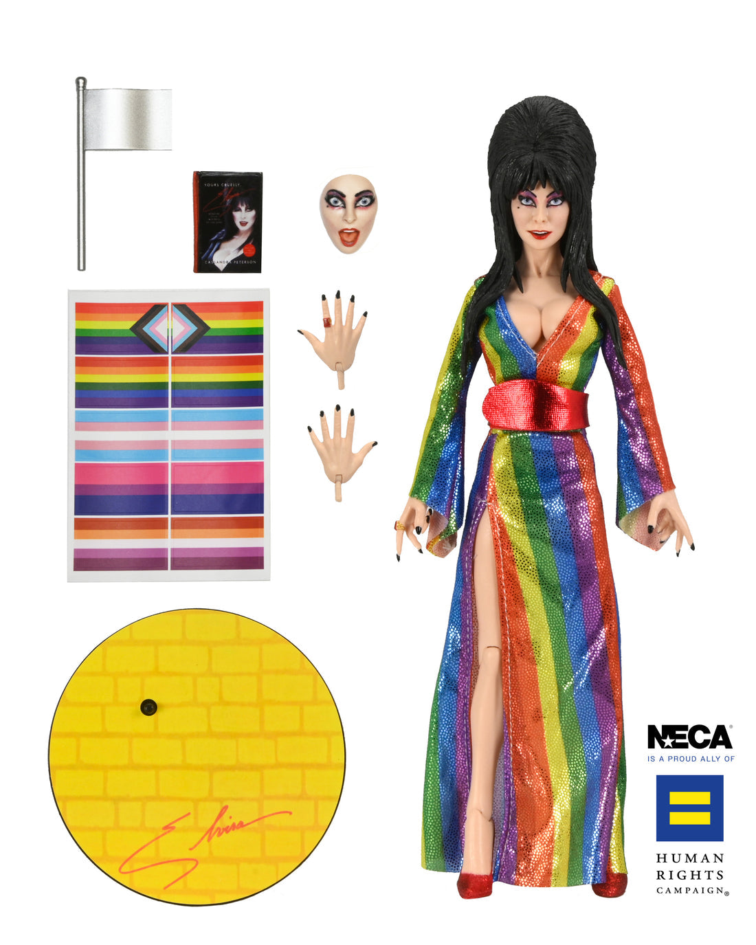 NECA Over The Rainbow ELVIRA (Pride) 8” Clothed Action Figure New