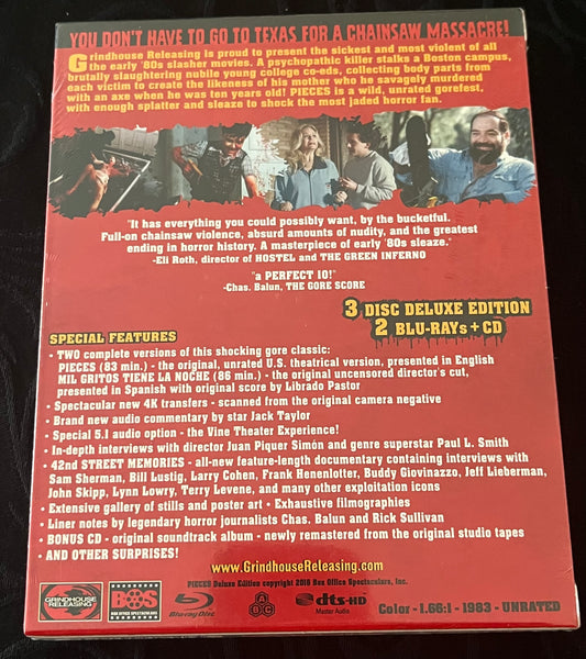 PIECES (1982) 3 Disc BLU RAY Box Set NEW