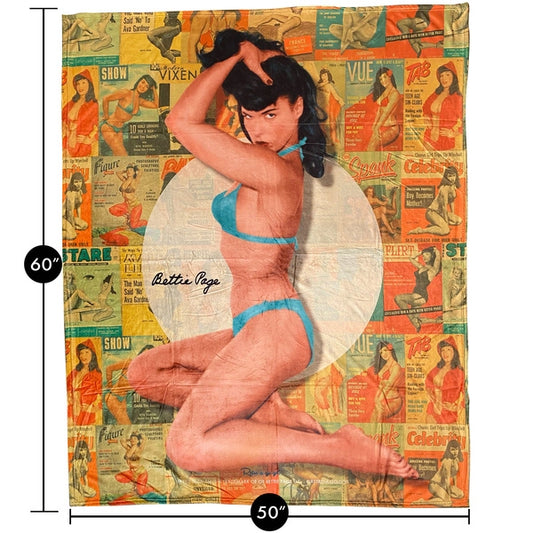 BETTIE PAGE Cover Girl Throw Blanket