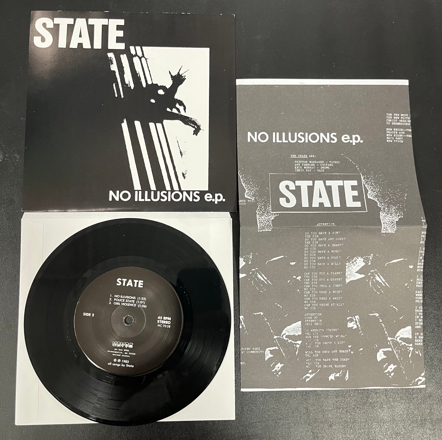 STATE No Illusions 7" NEW Reissue