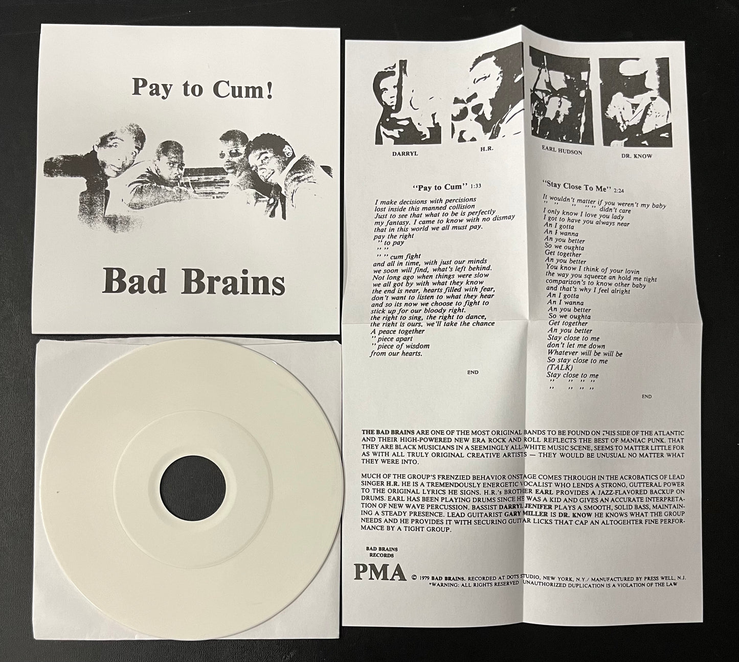 BAD BRAINS Pay To Cum 7" NEW Color Vinyl Reissue