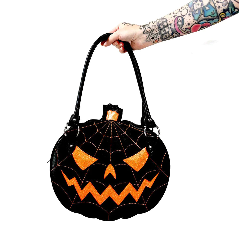 GLITTER PUMPKIN PURSE Black / Orange