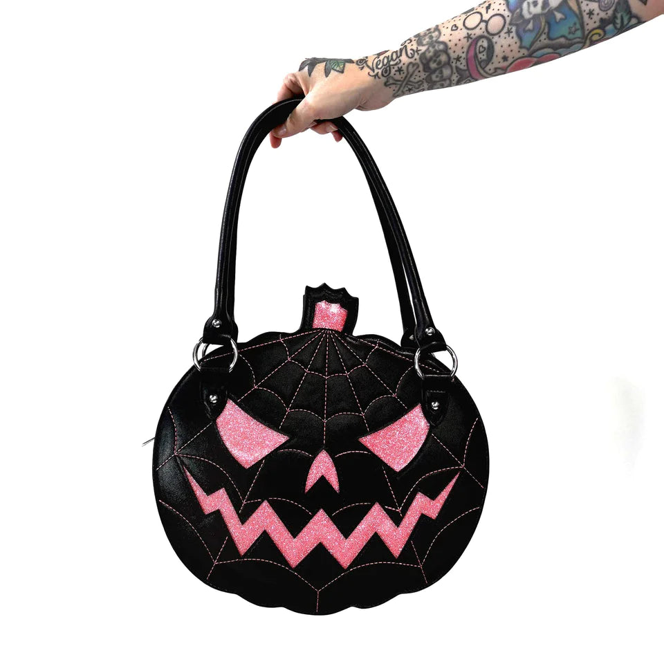 GLITTER PUMPKIN PURSE Black / Pink