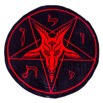 SATANIC CIRCLE BAPHOMET THROW BLANKET