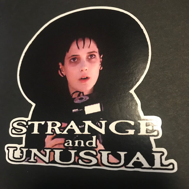 BEETLE JUICE LYDIA STRANGE AND UNUSUAL 4" X 4" Vinyl Decal