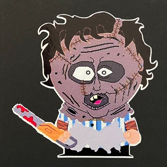 SOUTH PARK SLASHERS: LEATHERFACE 3" X 4" Vinyl Decal