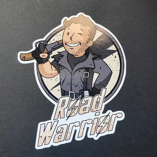 FALLOUT ROAD WARRIOR 4"x 3.5" Die Cut Color Vinyl Decal Water/Weather Resistant