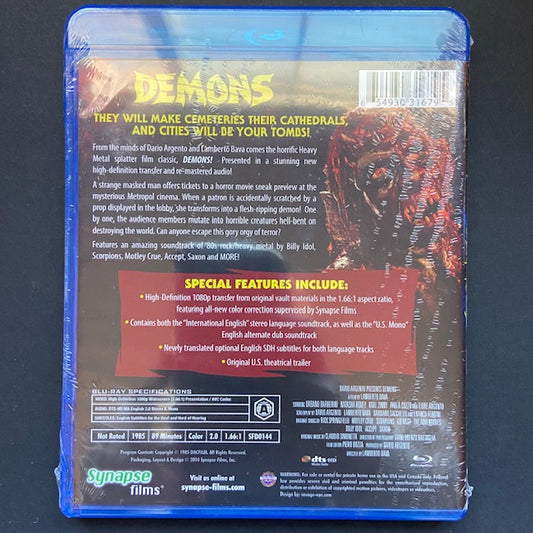 DEMONS (1985) BLU RAY NEW