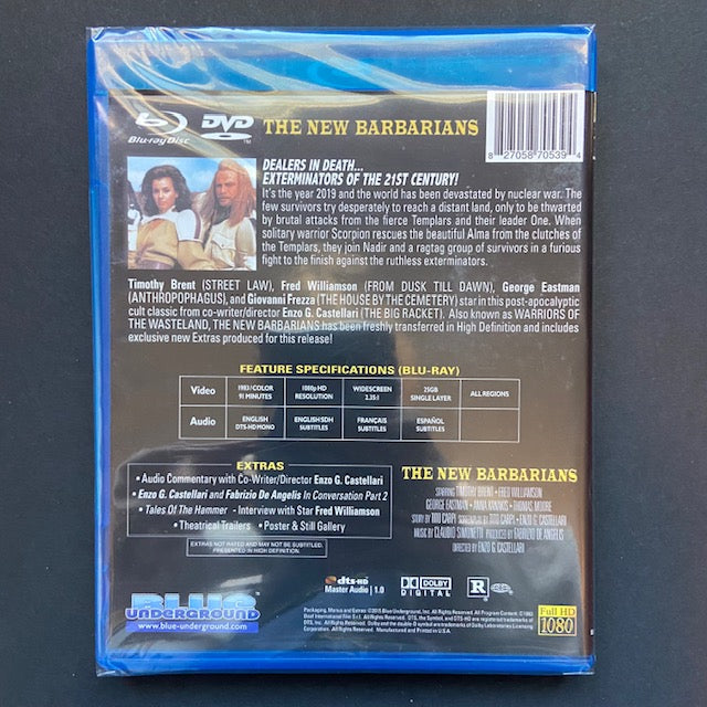 THE NEW BARBARIANS aka WARRIORS OF THE WASTELAND (1983). BLU RAY + DVD NEW