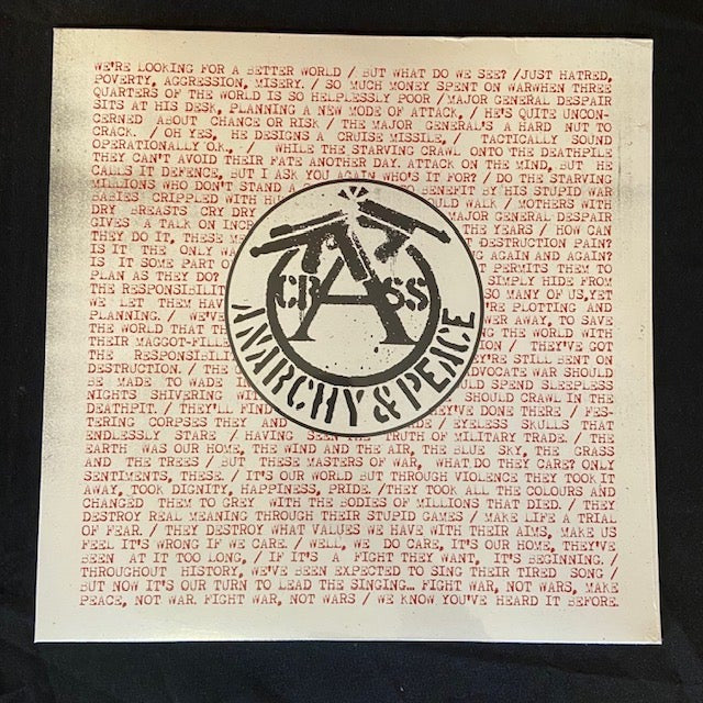 CRASS Anarchy & Peace VINYL LP NEW