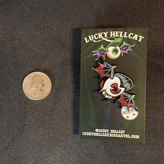 LUCKY HELLCAT Bat Eyeball ENAMEL PIN
